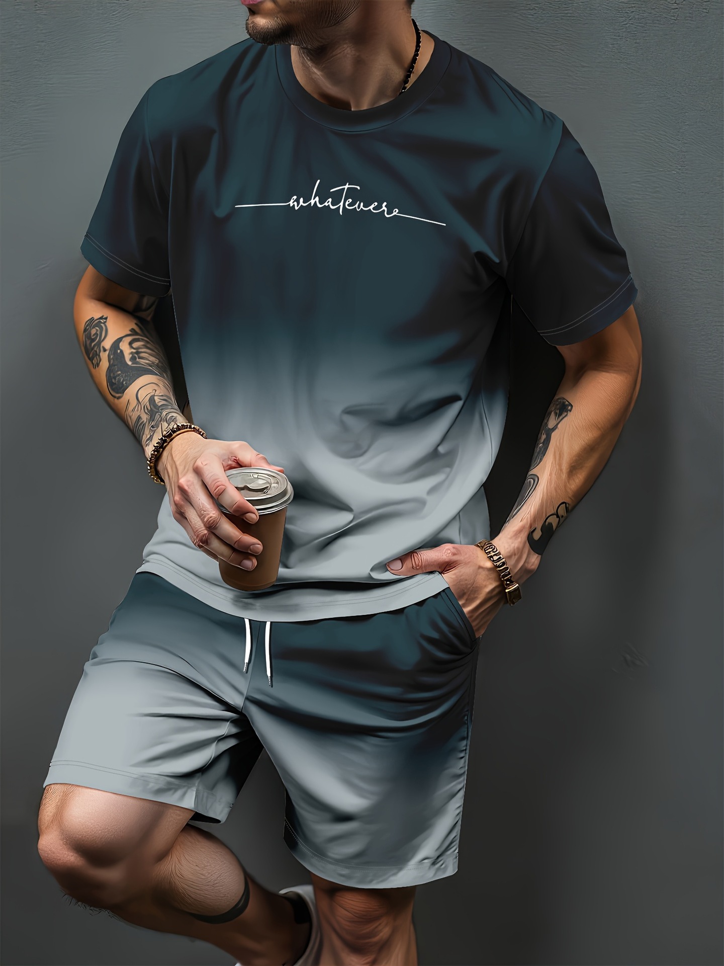Summer Clothing Clearance - Conjuntos de Roupas Esportivas com Estampa