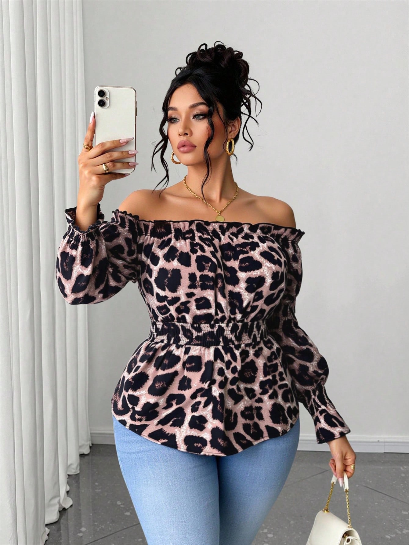 Off Shoulder Blouse - Blusa Feminina Plus Size com Estampa