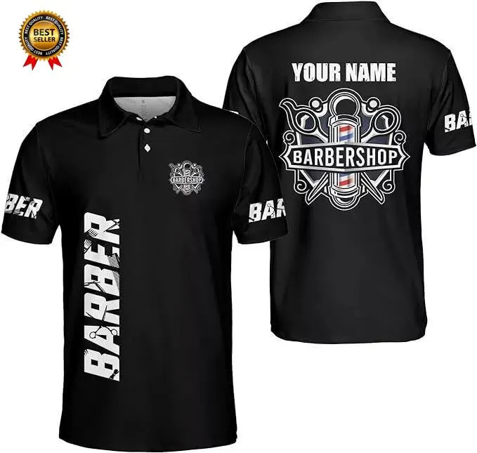 Summer Clothing Name - 2025 barbeiro camisas polo de manga