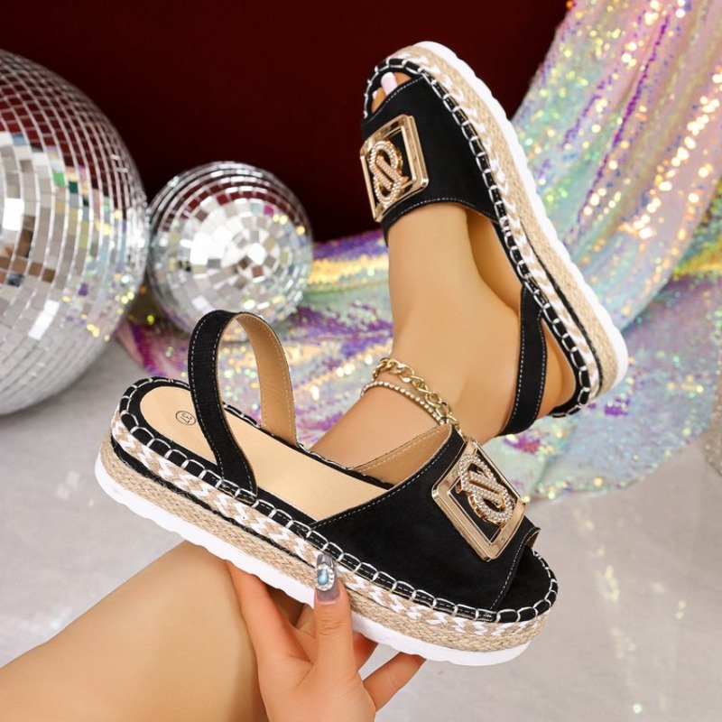 Espadrille Sandal Women - Sandálias Plataforma Femininas Espadrille com Fivela
