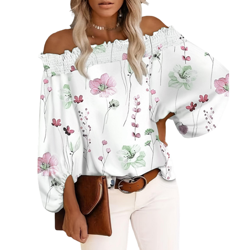 Off Shoulder Blouse - Blusa Casual Feminina Plus Size com