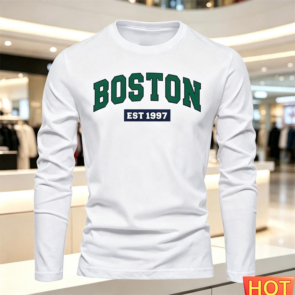 Summer Clothing Essentials - Camiseta masculina de manga comprida, outono-verão,