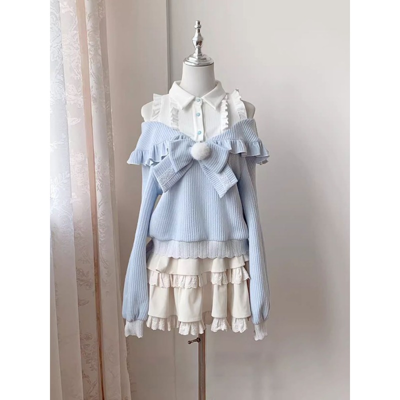 Off Shoulder Blouse - Conjunto Kawaii Soft Girl Lolita de