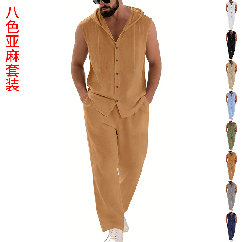 Summer Clothing Men - Conjunto de Suéter com Capuz e