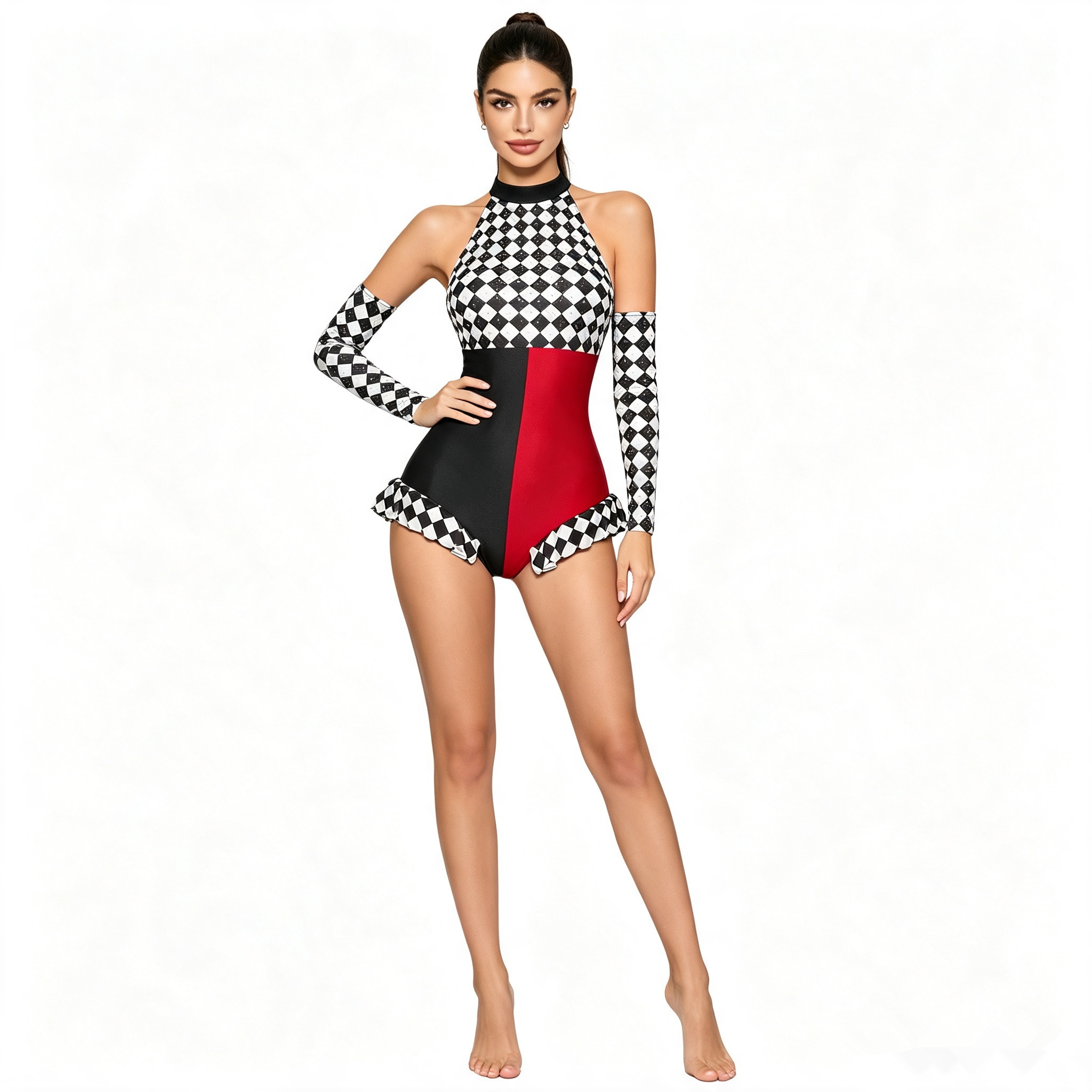 Halter Neck Top - Fantasia de Palhaço de Circo para
