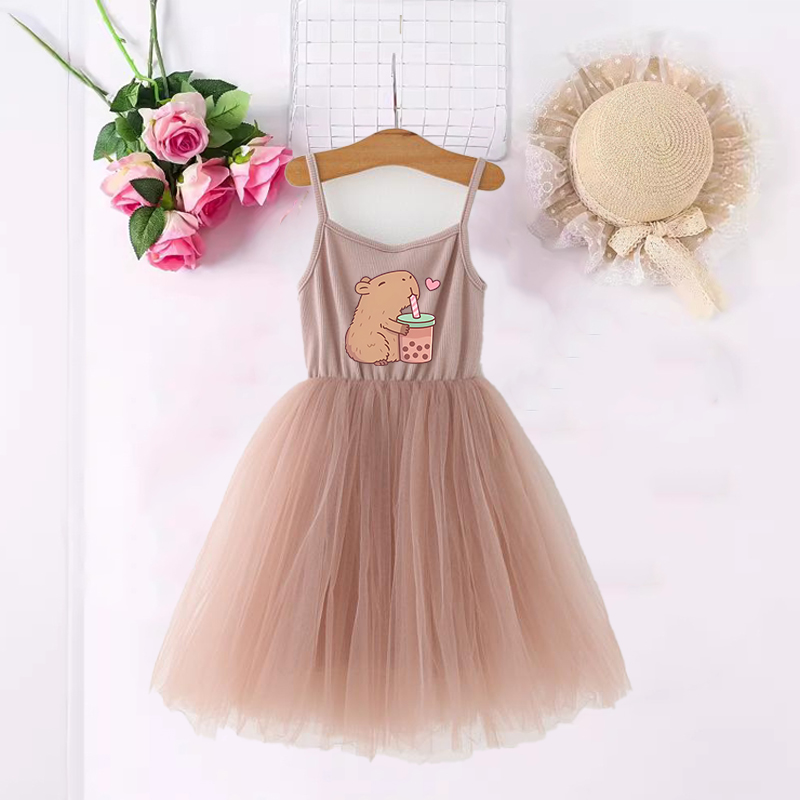 Summer Clothing Baby - Capivara meninas vestidos anime impresso bonito