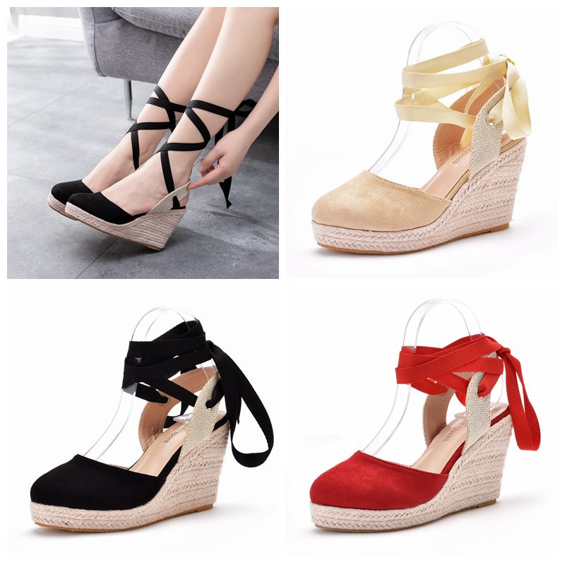 Espadrille Sandal Women - Sandálias Femininas Plataforma Anabela Estilo Espadrille