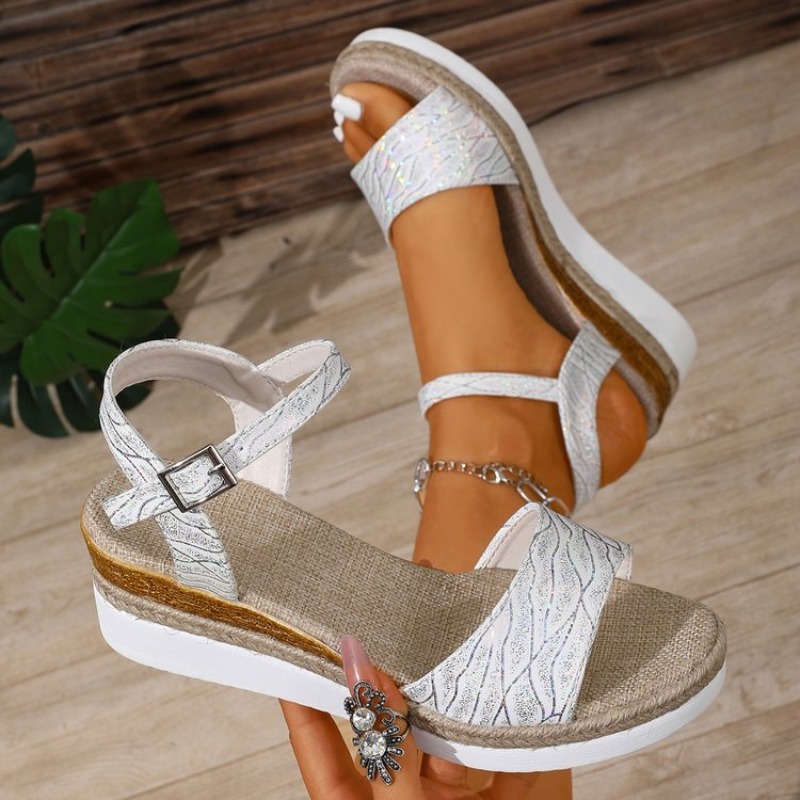 Espadrille Sandal Women - Sandálias Anabela Femininas Brancas com Salto