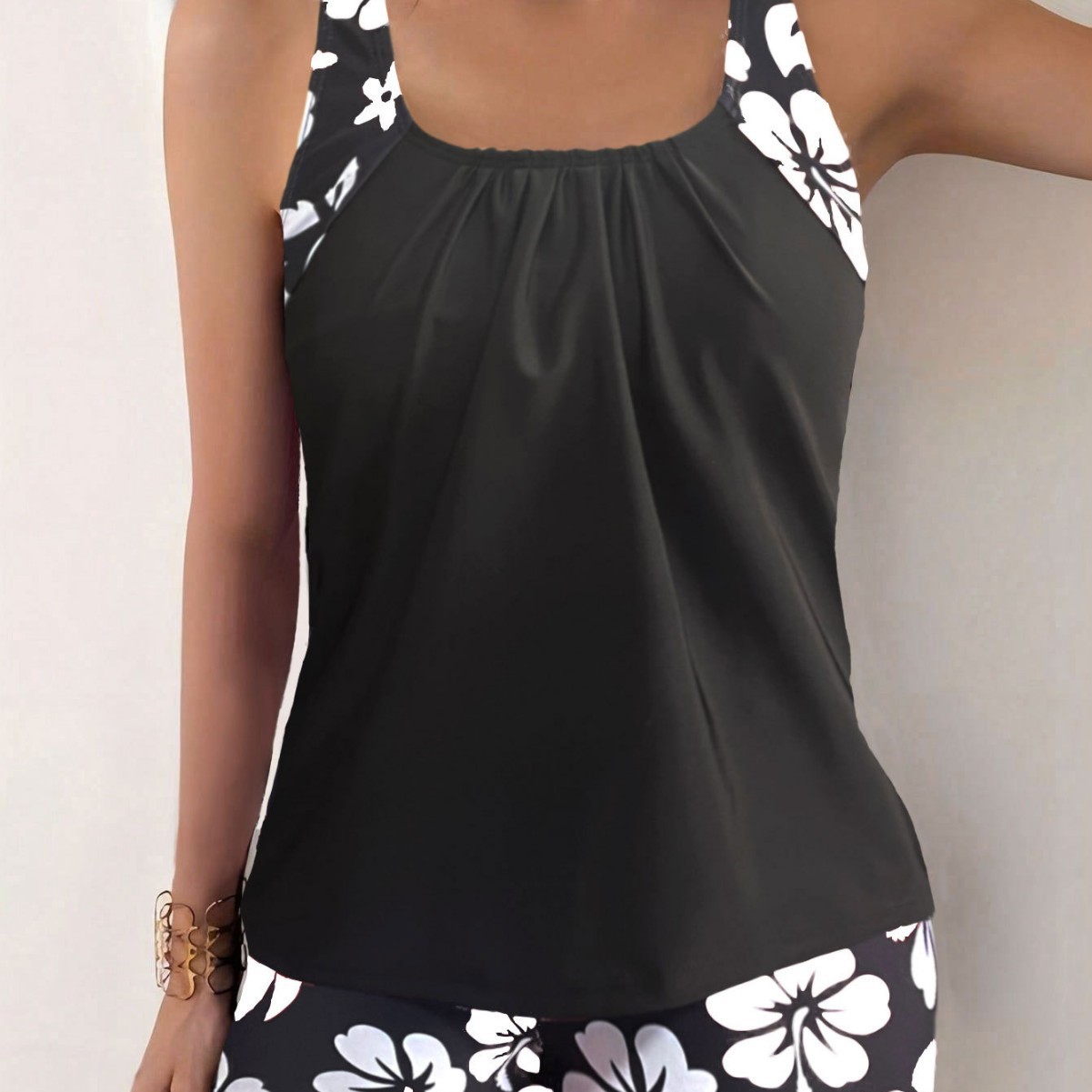 Tankini Feminino com Shorts, M - Halter Neck Top avaliação e preço