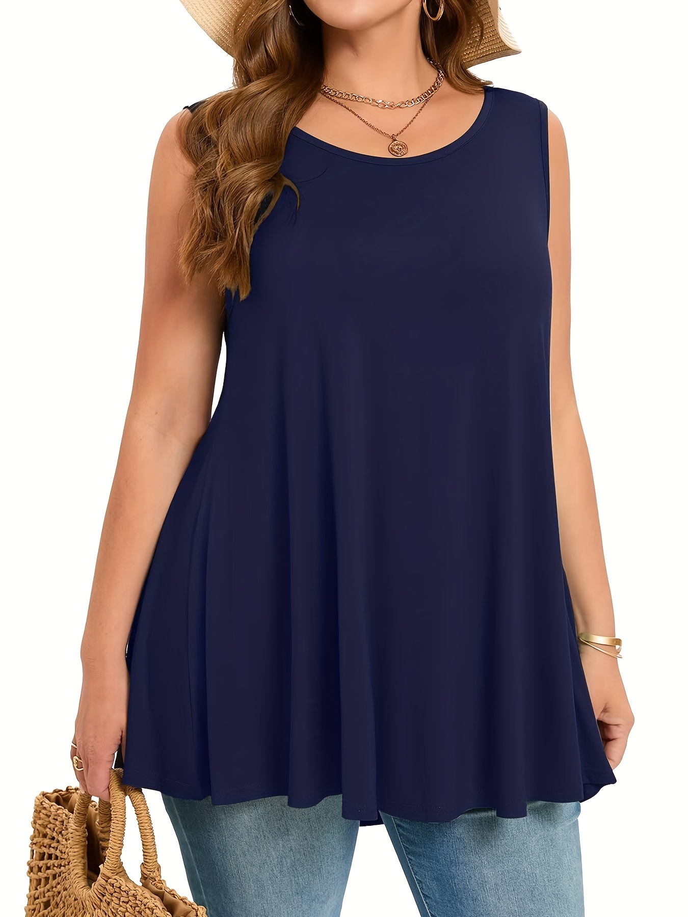 Plus size simples sólido regat - Halter Neck Top avaliação e preço