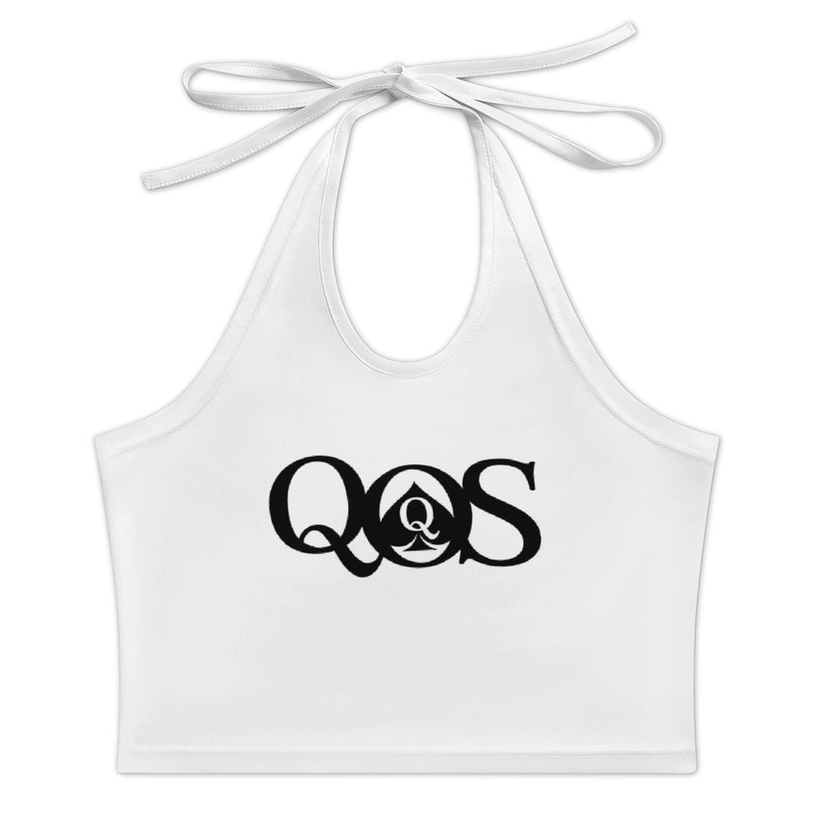 Tops femininos com estampa QOS - Halter Neck Top avaliação e preço