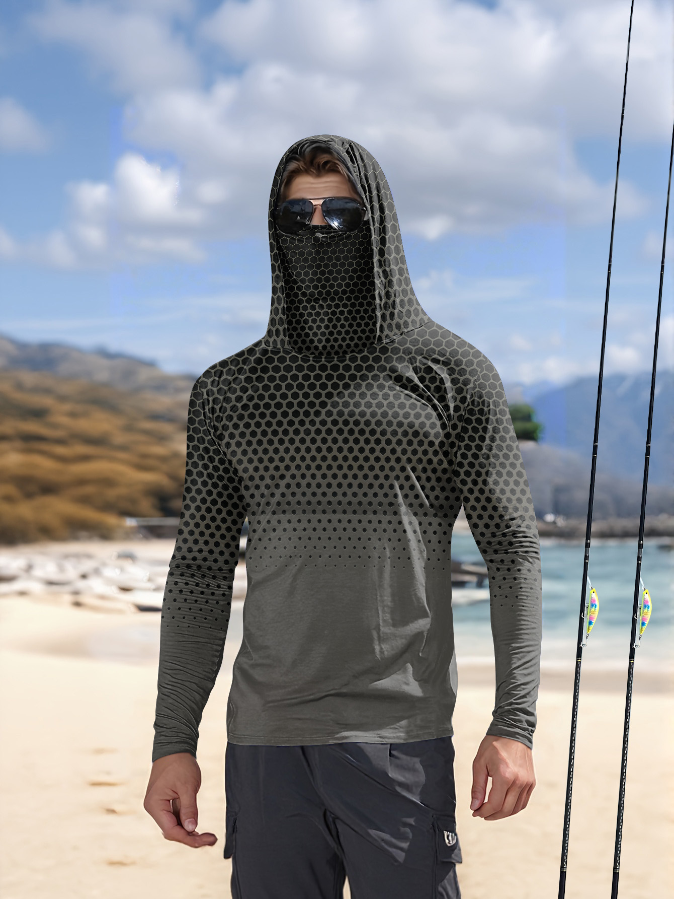 Camisa de pesca masculina com  - Summer Clothing Men avaliação e preço