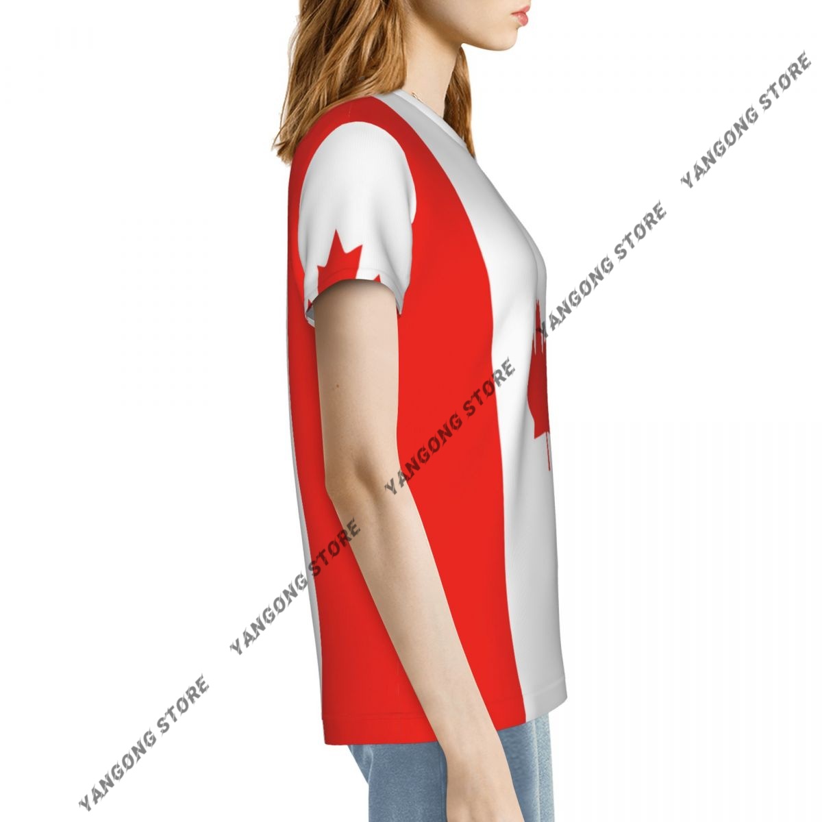 Camiseta feminina canadá bande - Summer Clothing Women Canada avaliação e preço