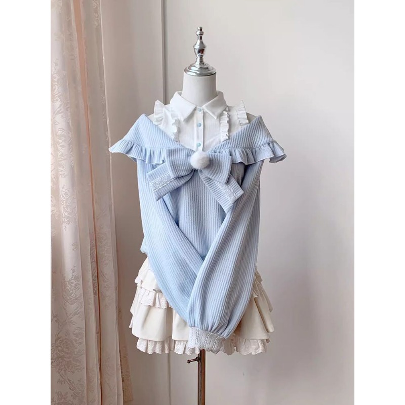 Conjunto Kawaii Soft Girl Loli - Off Shoulder Blouse avaliação e preço