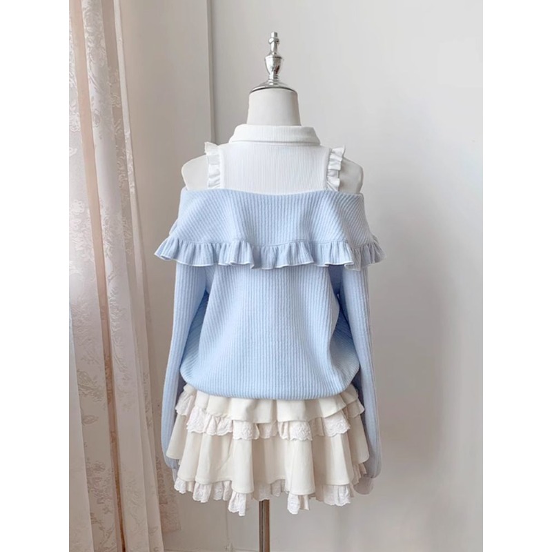 Conjunto Kawaii Soft Girl Loli - Off Shoulder Blouse avaliação e preço