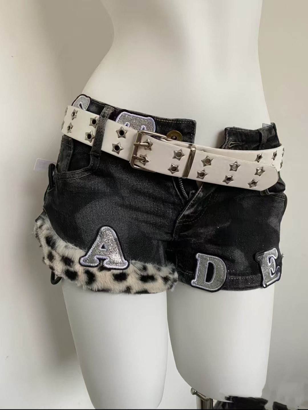 Y2k bordado remendo denim shor - Summer Clothing Girl avaliação e preço
