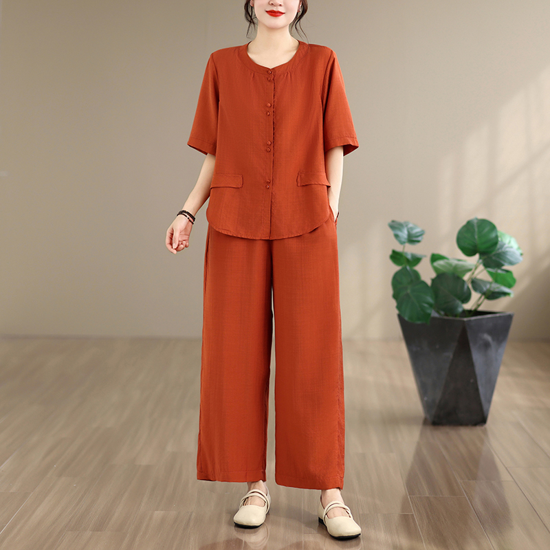Novo Conjunto de Calças Largas - Summer Clothing For Women Over 60 avaliação e preço