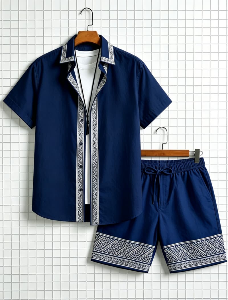 Conjunto de camisa de manga cu - Summer Clothing Essentials avaliação e preço