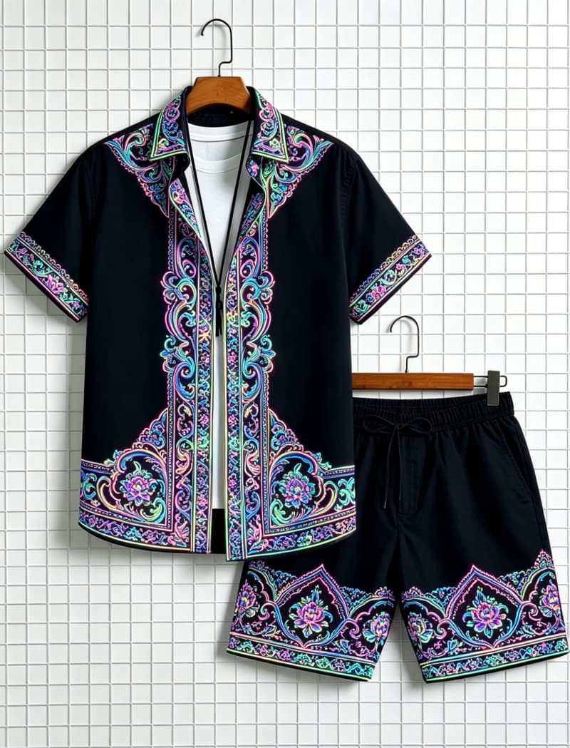 Conjunto de camisa de manga cu - Summer Clothing Essentials avaliação e preço