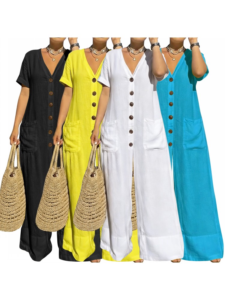 Macacão Feminino Plus Size Azu - Summer Clothing Clearance avaliação e preço