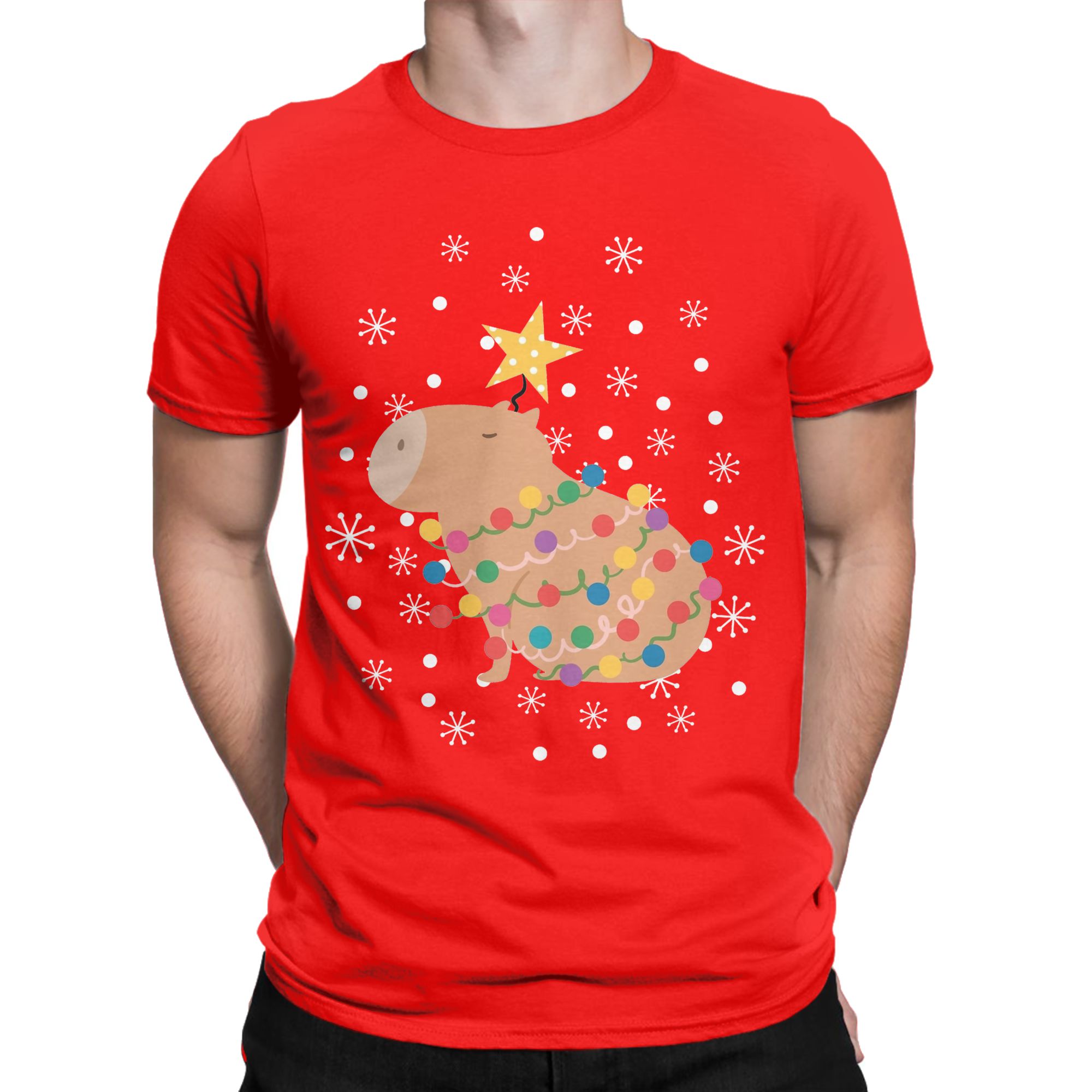 Capivara árvore de natal t cam - Summer Clothing Ideas Men avaliação e preço