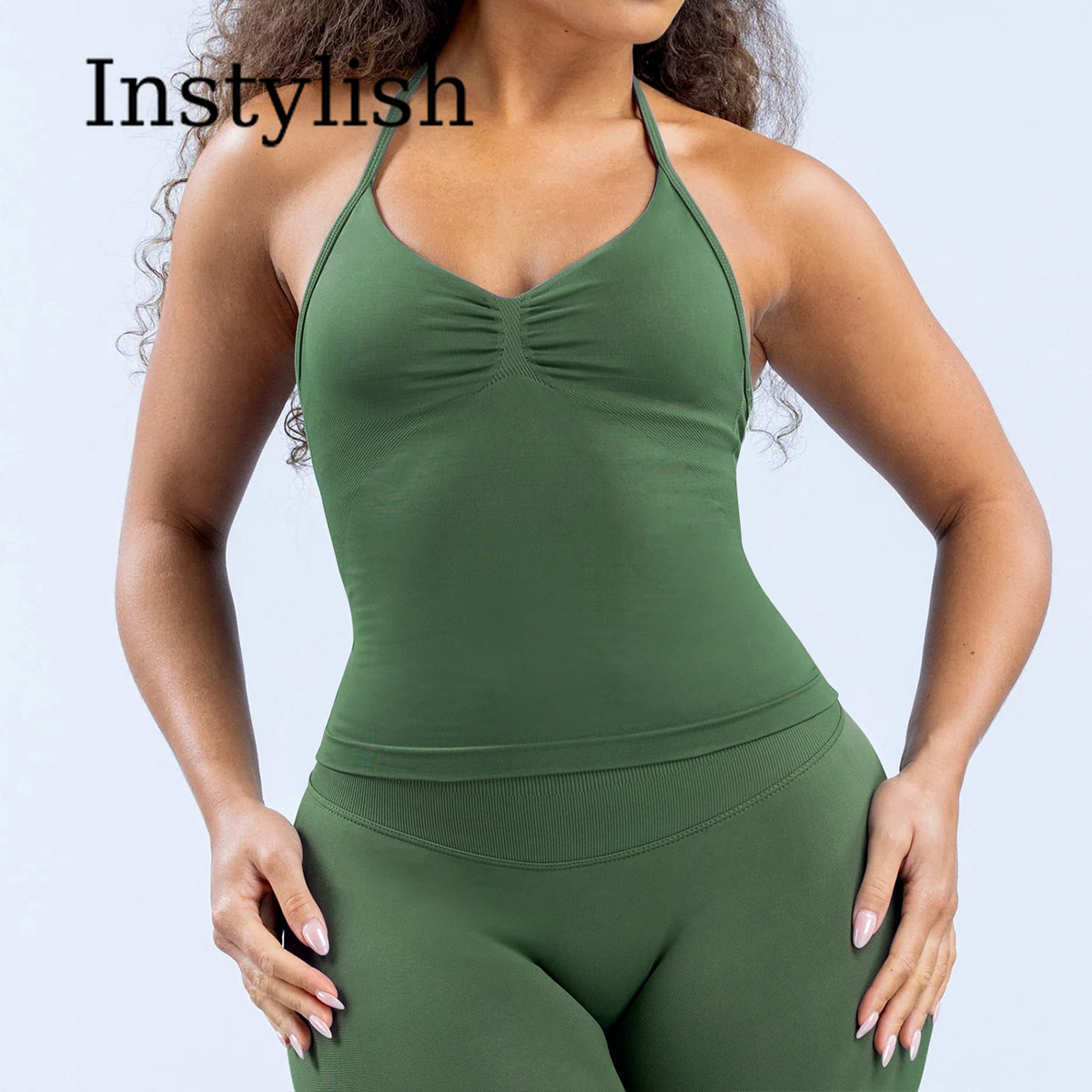 Conjunto de Yoga Sem Costura p - Halter Neck Top avaliação e preço