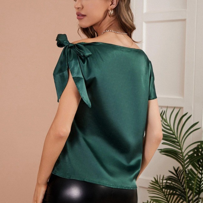 Blusa Feminina de Cetim Sem Ma - Off Shoulder Blouse avaliação e preço